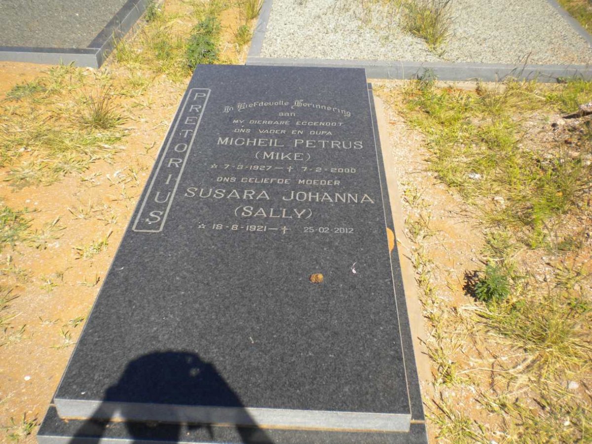 PRETORIUS Michiel Petrus 1927-2000 &amp; Susara Johanna 1921-2012