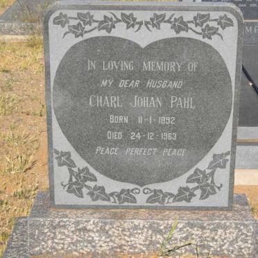 PAHL Charl Johan 1892-1963
