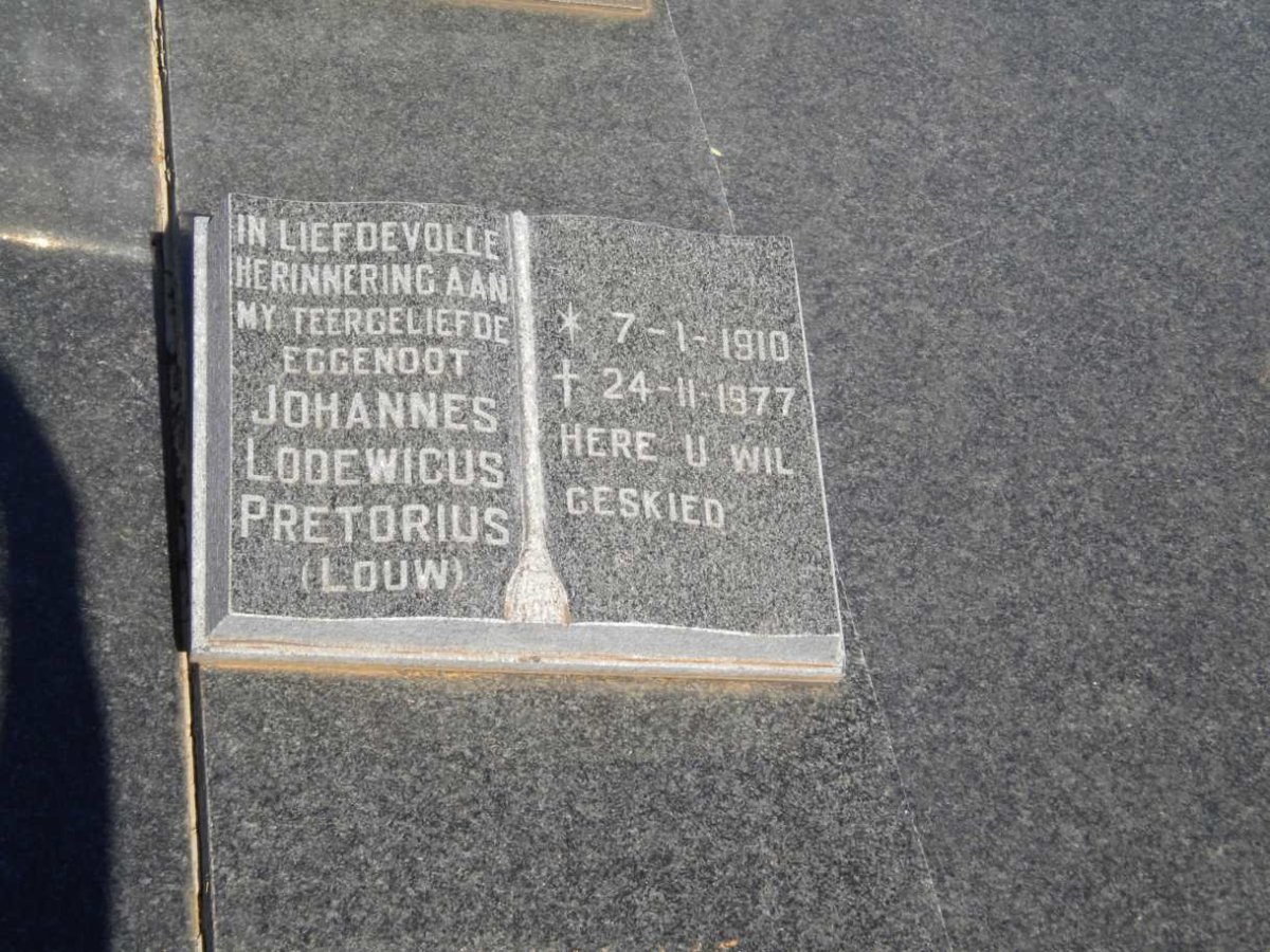PRETORIUS Johannes Lodewicus 1910-1977