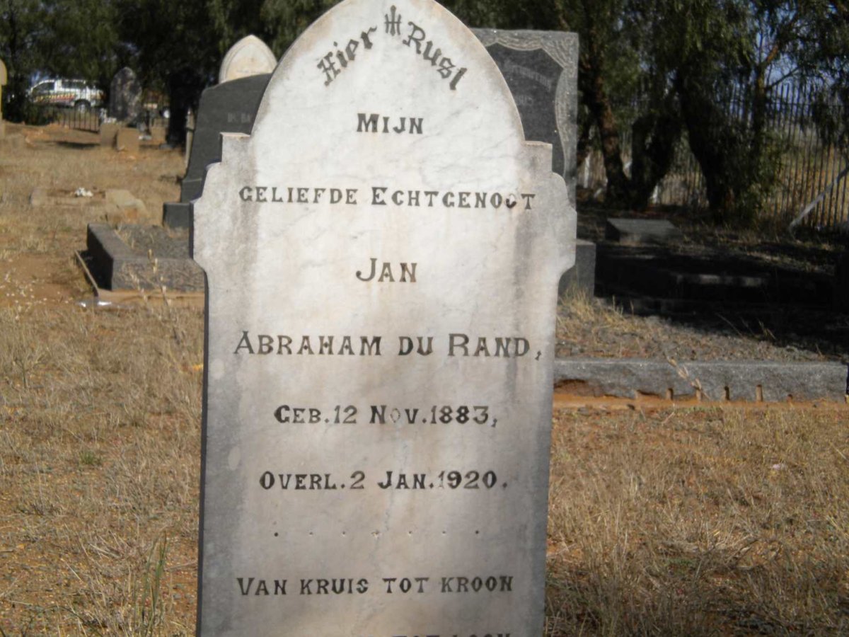 RAND Jan Abraham, du 1883-1920