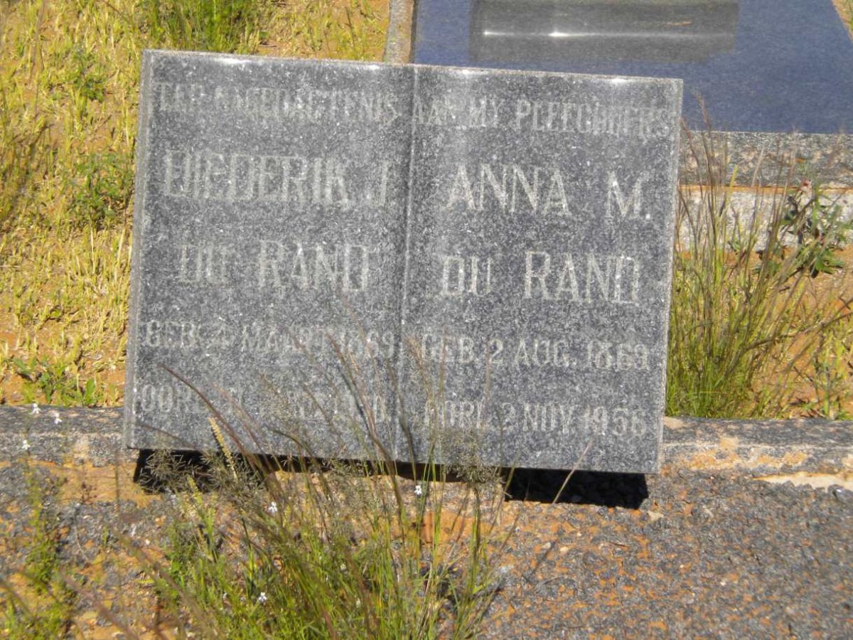 RAND Diederik J., du 1869-195? &amp; Anna M. 1869-1956
