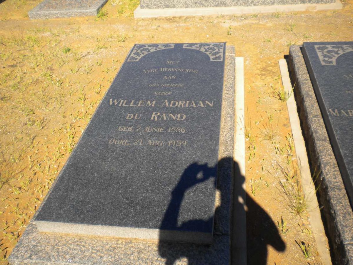 RAND Willem Adriaan, du 1886-1959