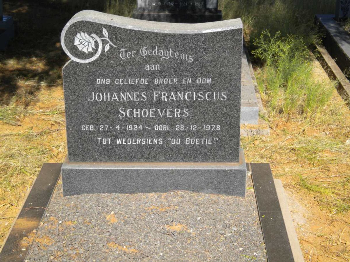 SCHOEVERS Johannes Franciscus 1924-1978