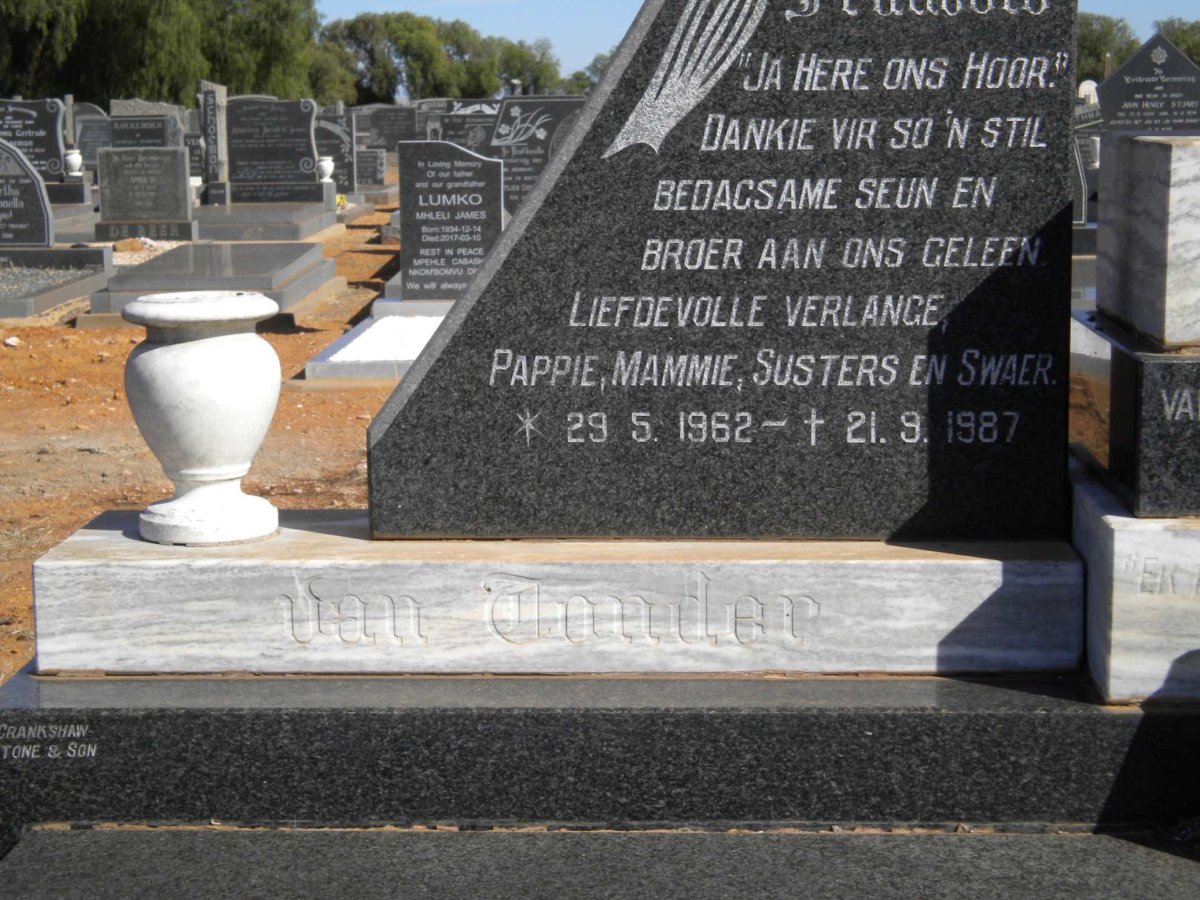 TONDER Francois, van 1962-1987