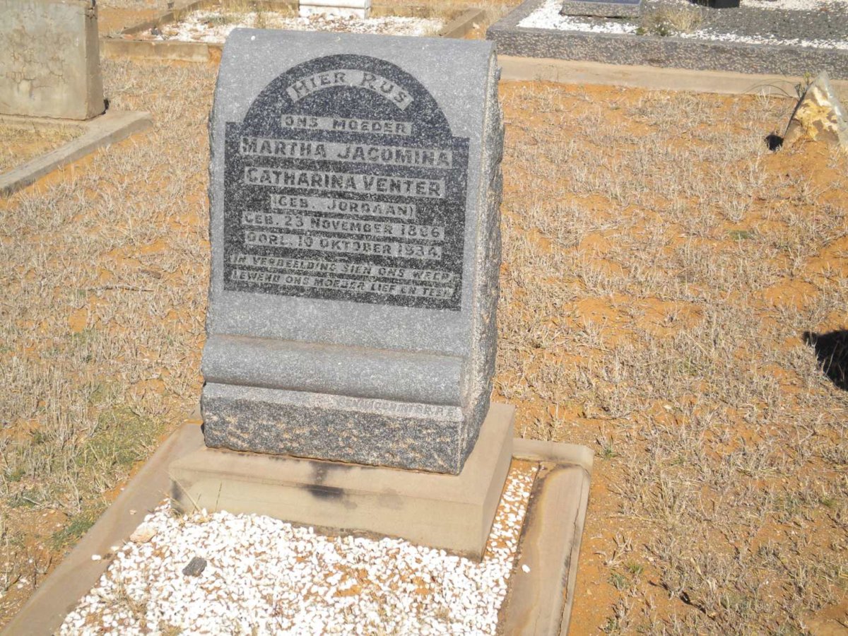 VENTER Martha Jacomina Catharina nee JORDAAN 1886-1934