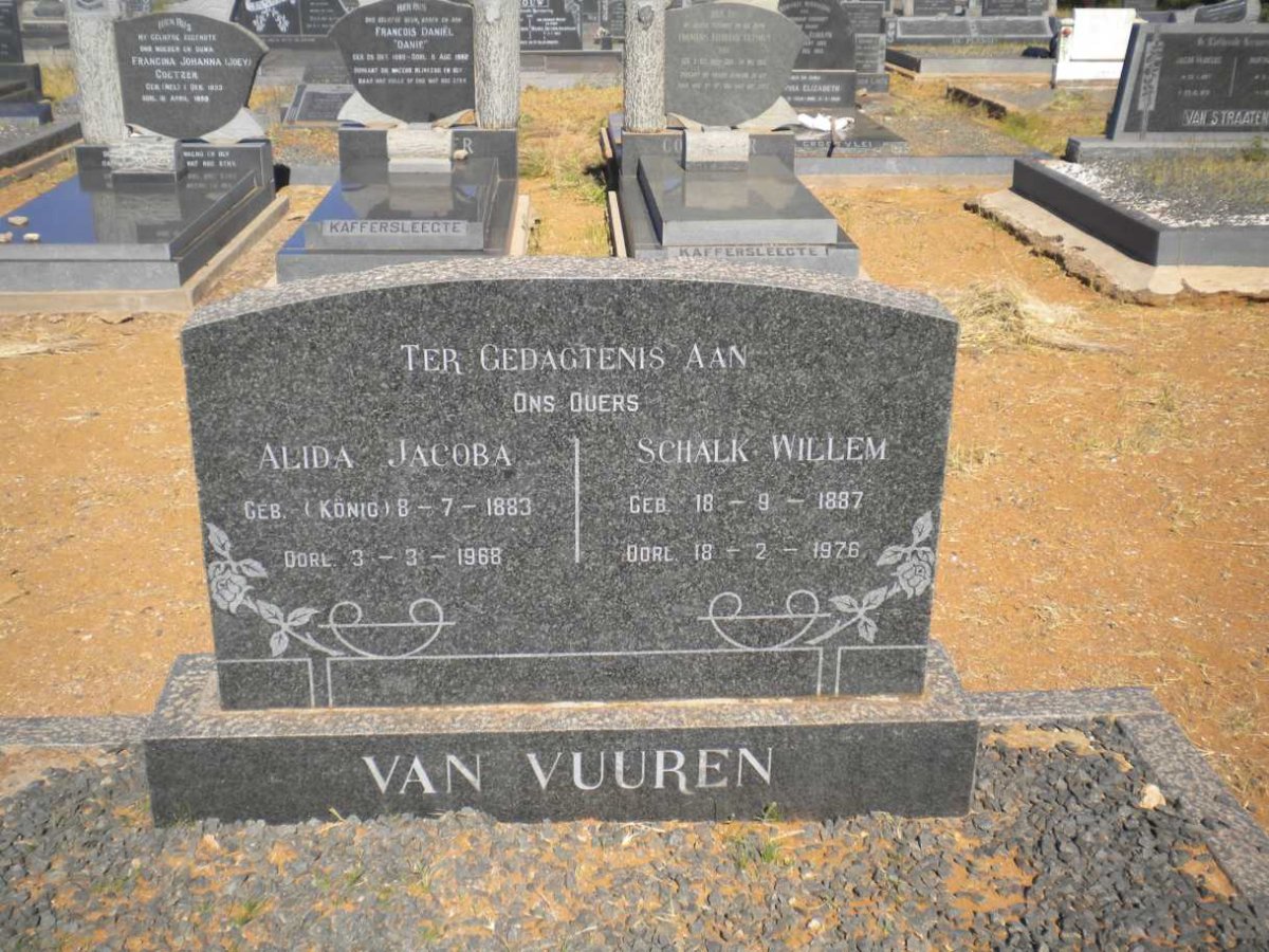 VUUREN Schalk Willem, van 1887-1976 &amp; Alida Jacoba KONIG 1883-1968