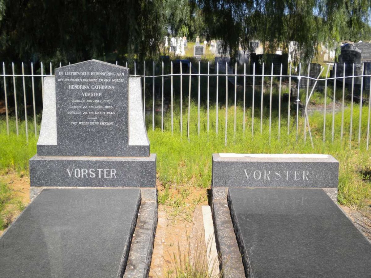 VORSTER ? &amp; Hendrina Cathorina VAN DER LINDE 1873-1946