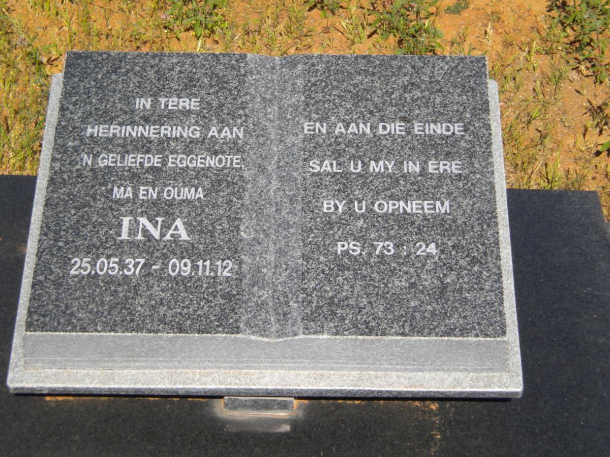 VERMAAK Ina 1837-2012