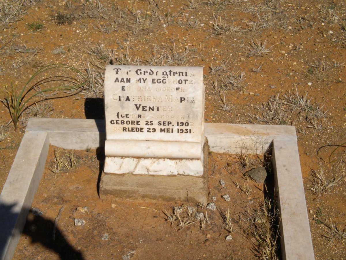 VENTER Chatriena Maria nee JORDAAN 1902-1931
