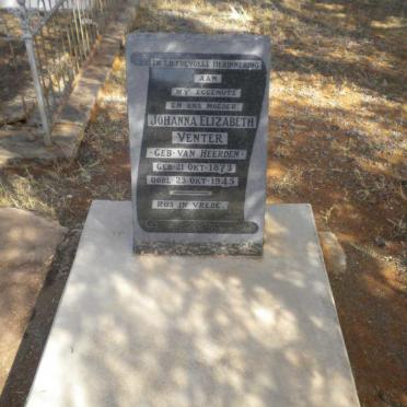 VENTER Johanna Elizabeth nee VAN HEERDEN 1873-1945