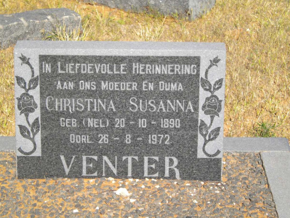 VENTER Christina Suanna nee NEL 1890-1972