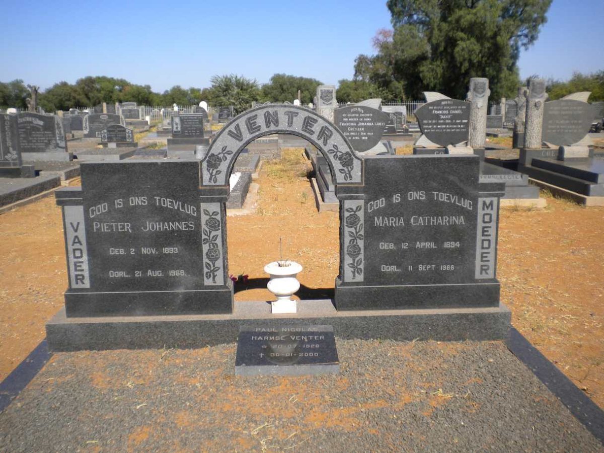VENTER Pieter Johannes 1893-1968 &amp; Maria Catharina 1894-1986