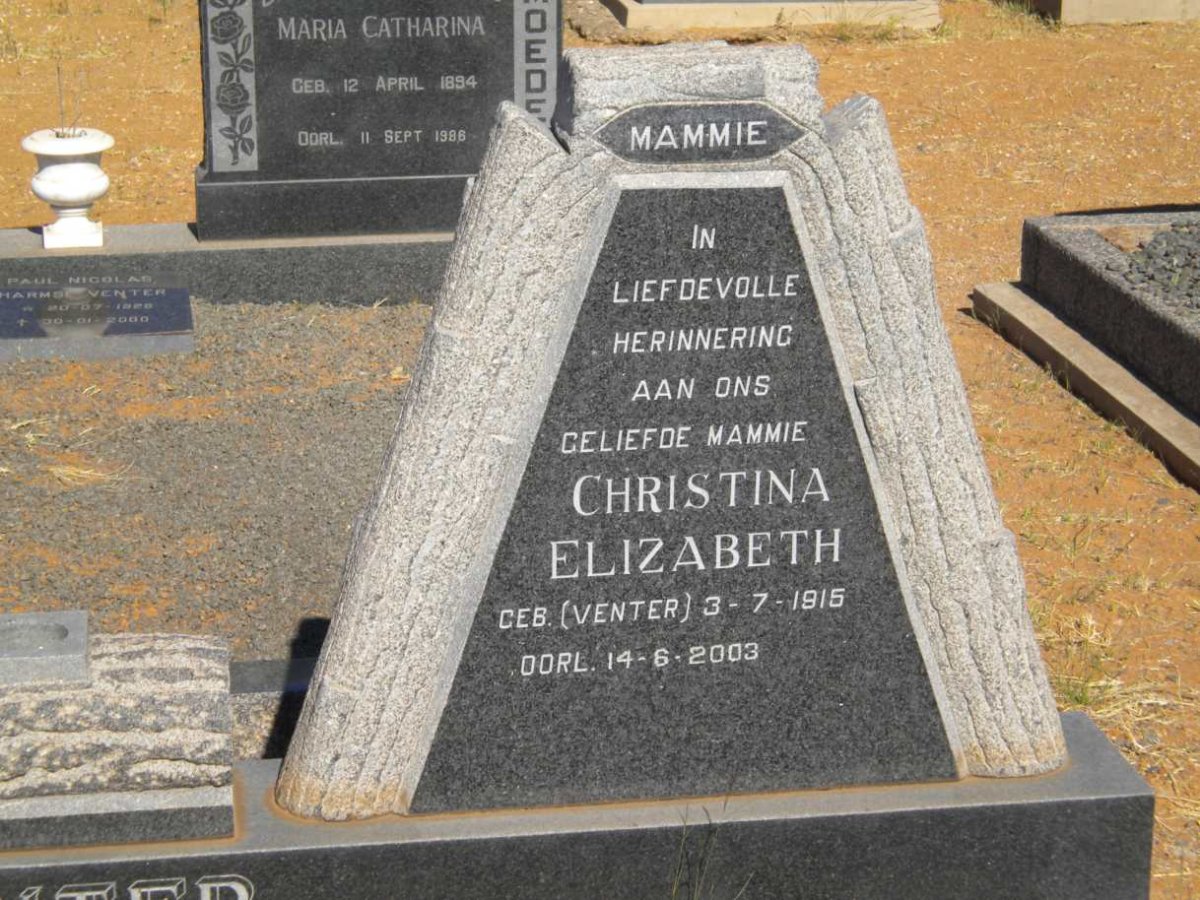 VENTER Christina Elizabeth nee VENTER 1915-2003