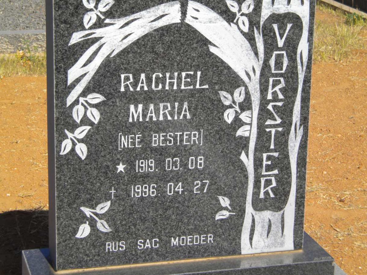 VORSTER Rachel Maria nee BESTER 1919-1996