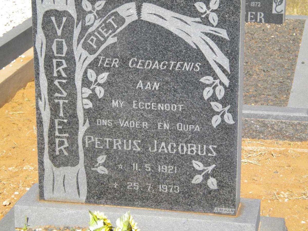 VORSTER Petrus Jacobus 1921-1973