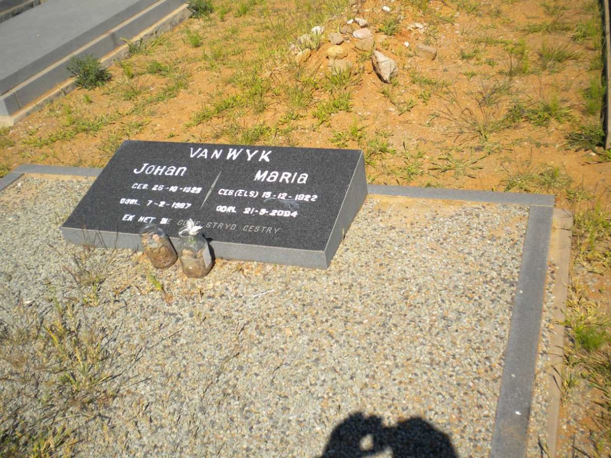 WYK Johan, van 1921-1997 &amp; Maria 1922-2004