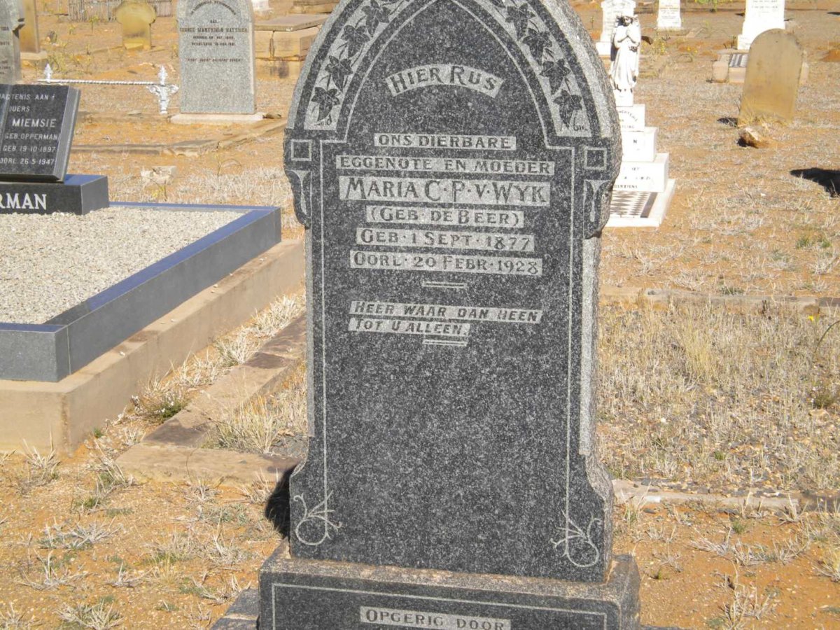 WYK Maria C.P., v. nee De BEER 1877-1928