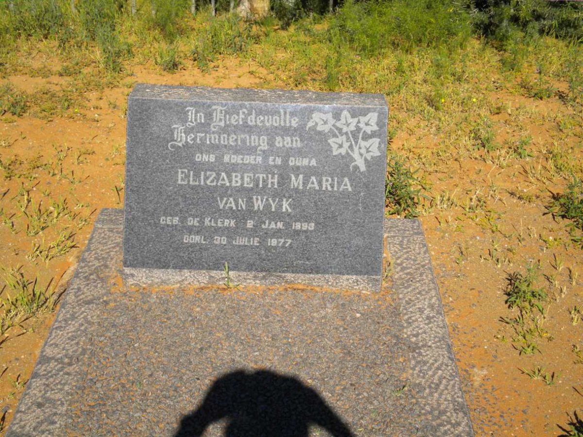 WYK Elizabeth Maria nee DE KLERK 1893-1977