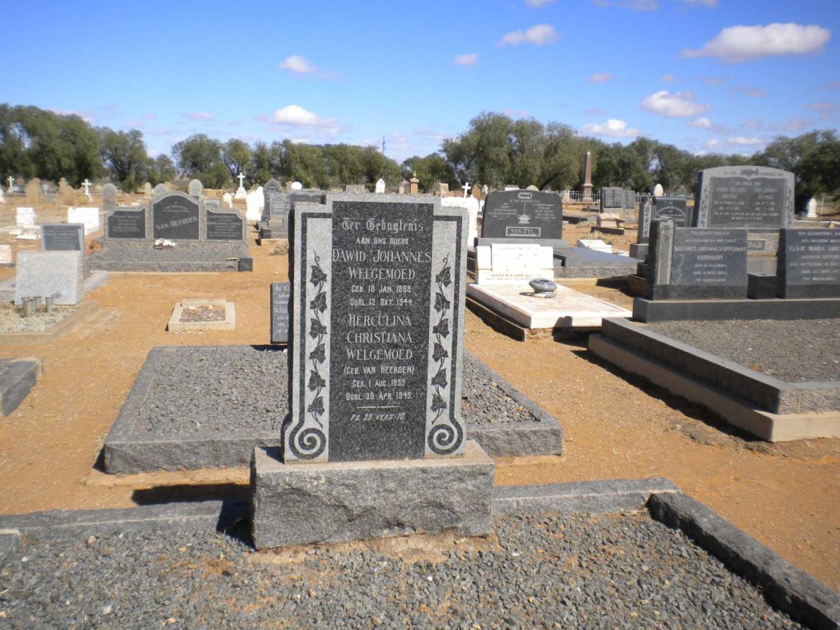 WELGEMOED Dawid Johannes 1889-1944 &amp; Herculina Christiana VAN HEERDEN 1895-1945