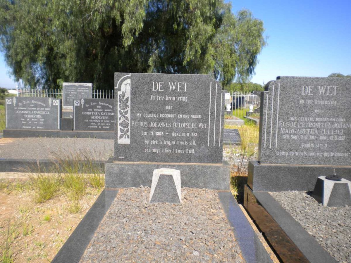 WET Petrus Johannes Oelofse, de 1908-1953