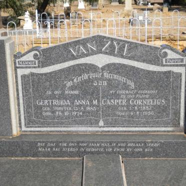 ZYL Casper Cornelius, van 1882-1956 &amp; Gertruida Anna M. VORSTER 1883-1974
