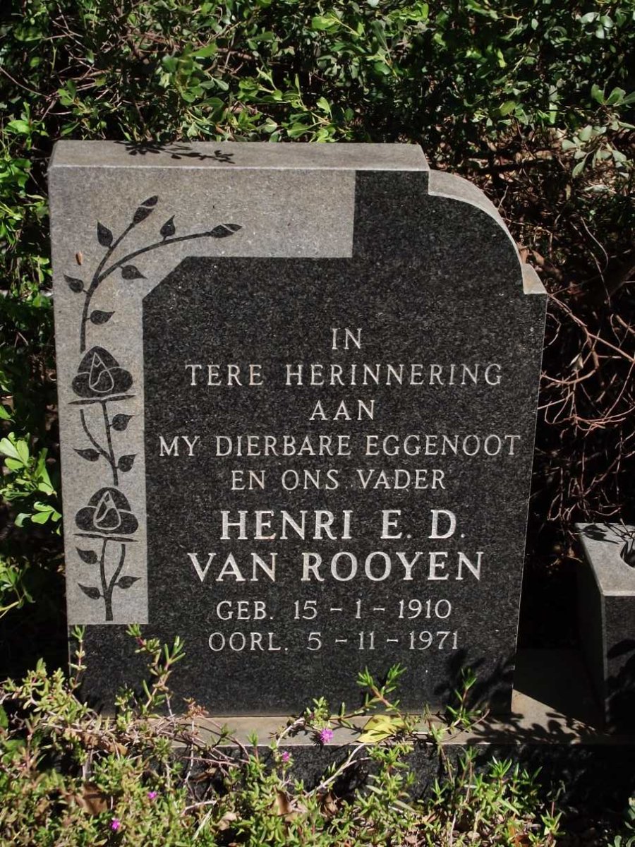 ROOYEN Henri E.D., van 1910-1971