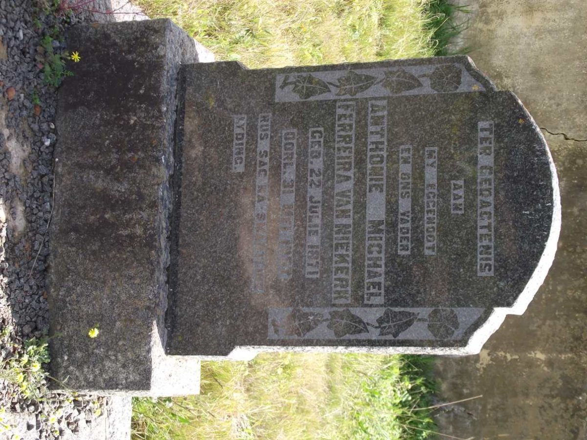 NIEKERK Anthonie Michael Ferreira, van 1871-1957