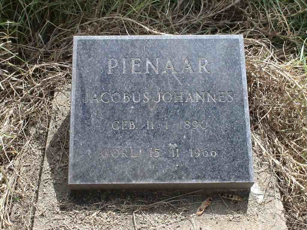 PIENAAR Jacobus Johannes 1890-1966