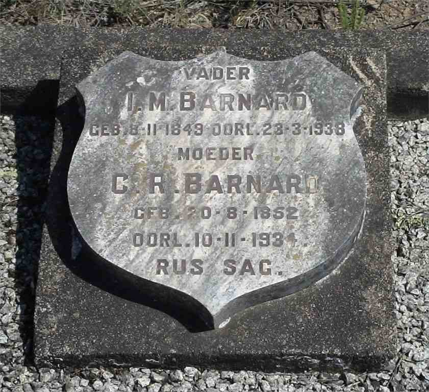 BARNARD I.M. 1849-1938 &amp; C.R. 1852-1934