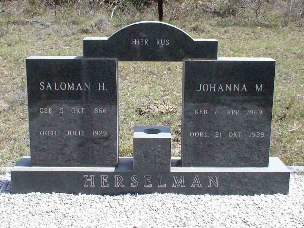 HERSELMAN Saloman H. 1866-1929 &amp; Johanna M. 1869-1938
