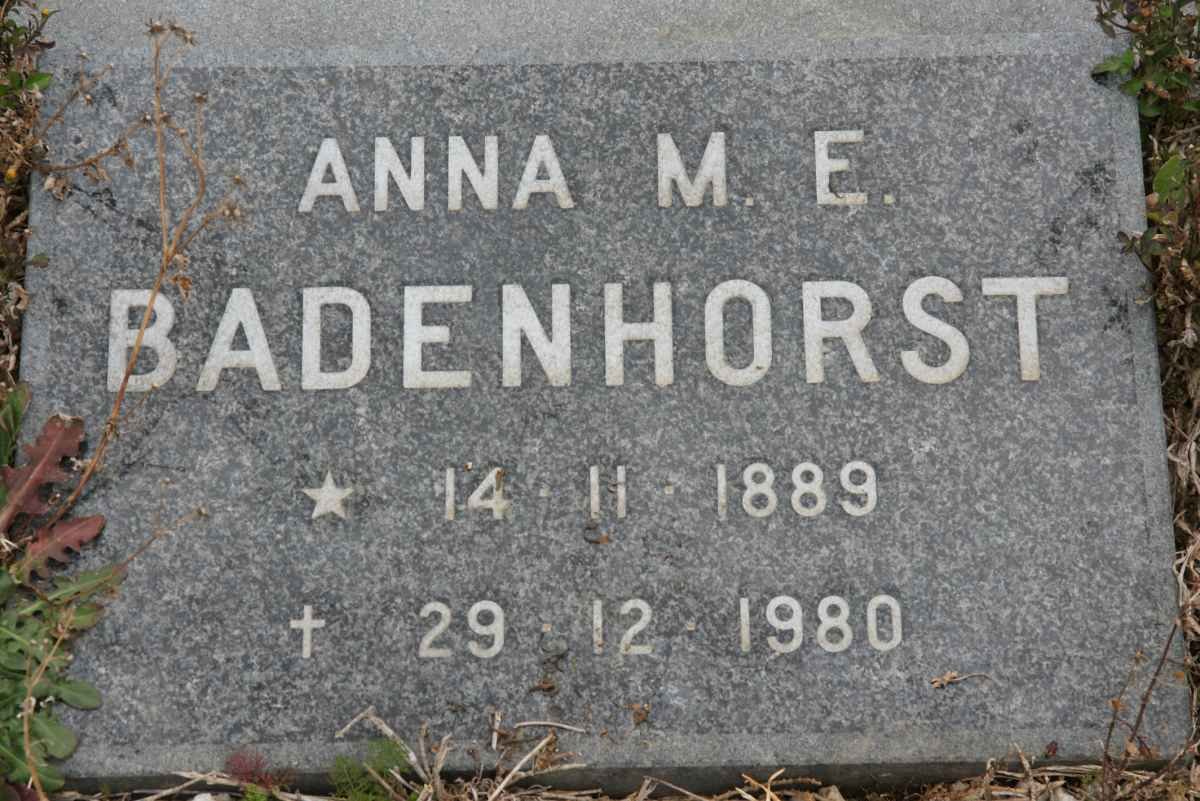 BADENHORST Anna M.E. 1889-1980