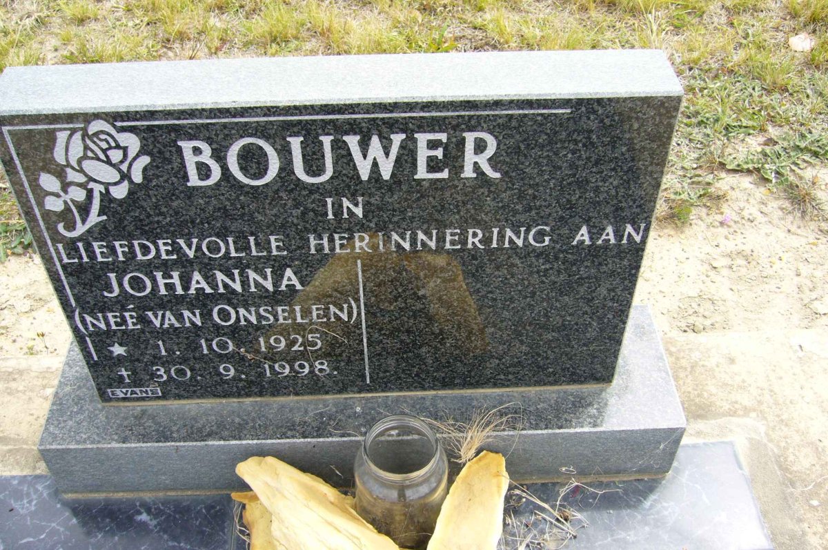 BOUWER Johanna nee VAN ONSELEN 1925-1998