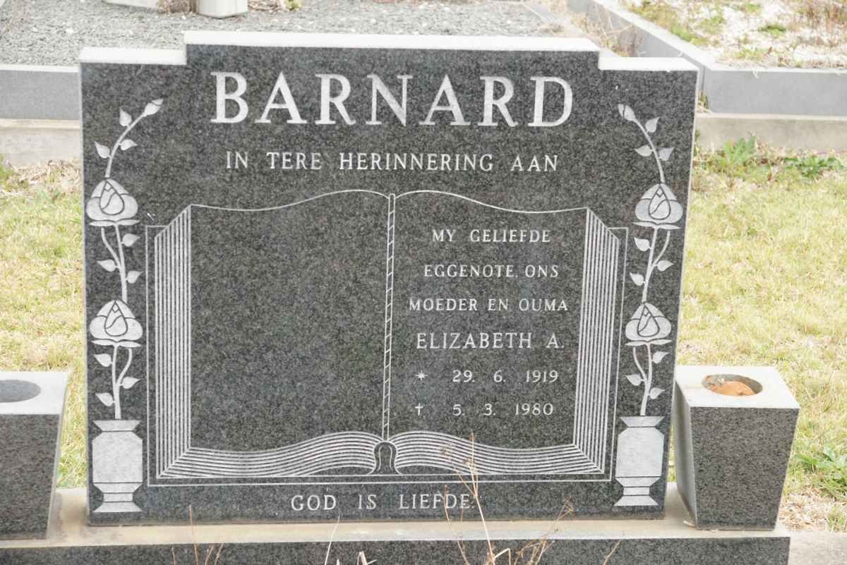 BARNARD Elizabeth A. 1919-1980