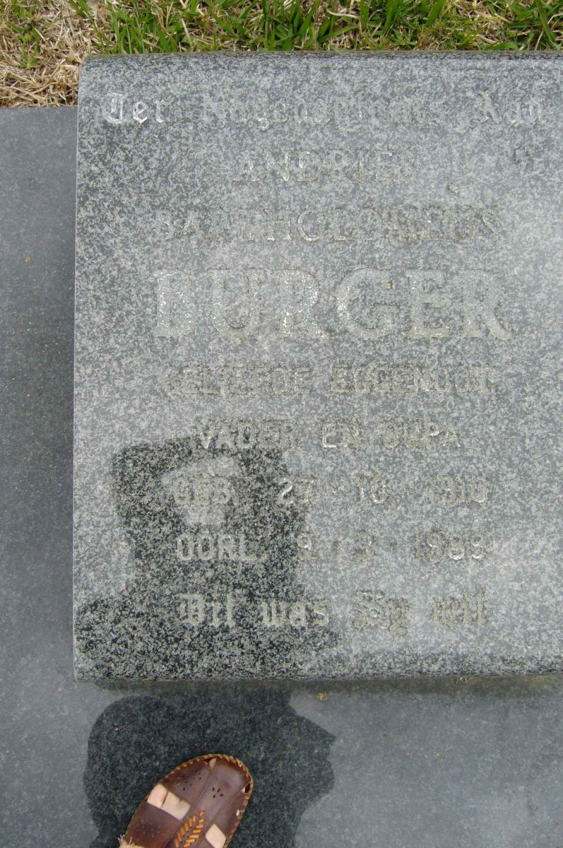 BURGER Andries Bartholomeus 1918-1989