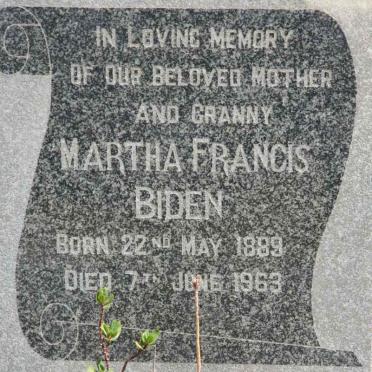 BIDEN Martha Francis 1889-1963