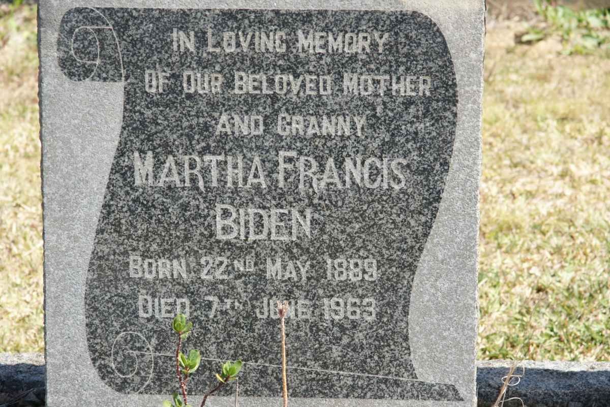 BIDEN Martha Francis 1889-1963