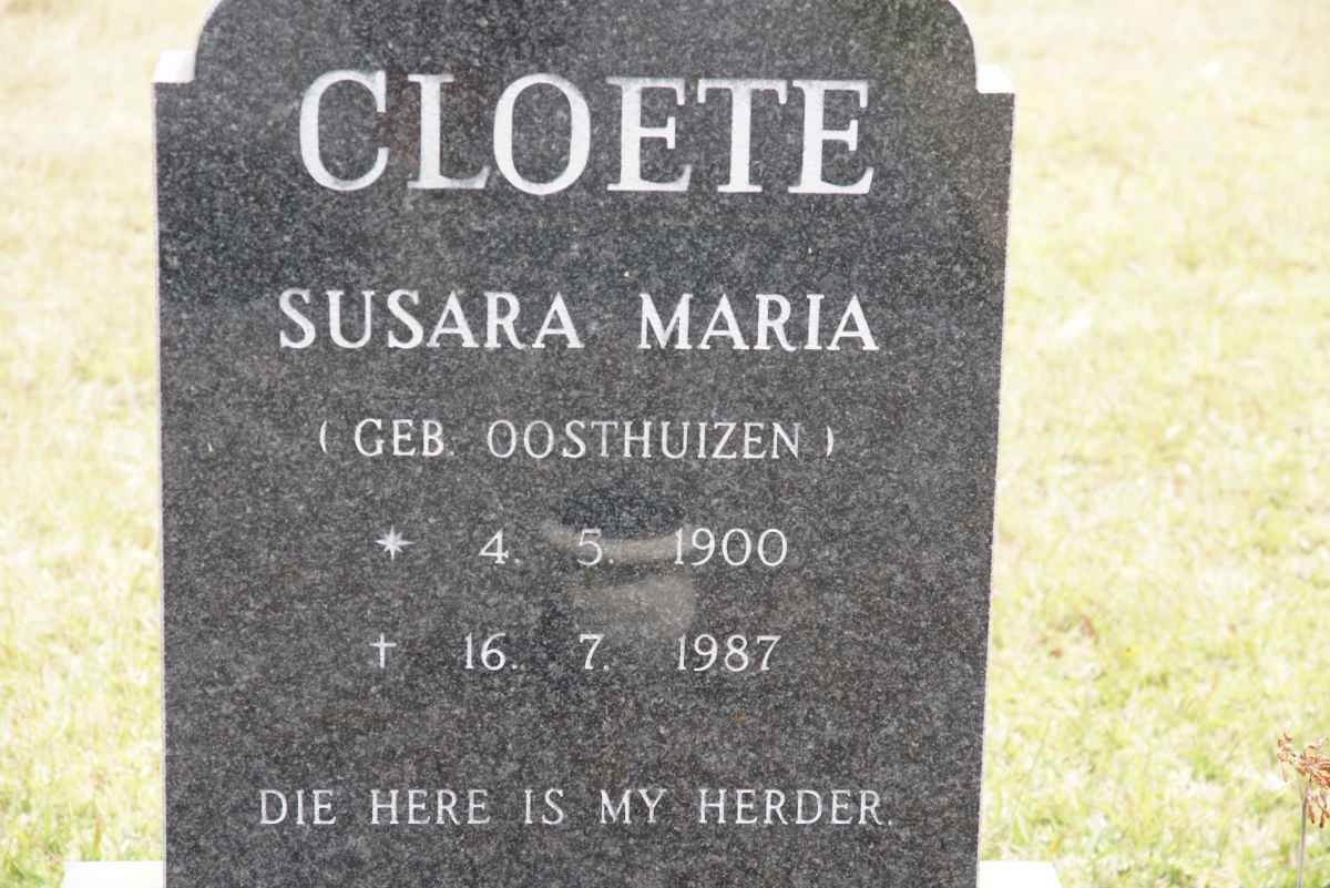 CLOETE Susara Maria nee OOSTHUIZEN 1900-1987