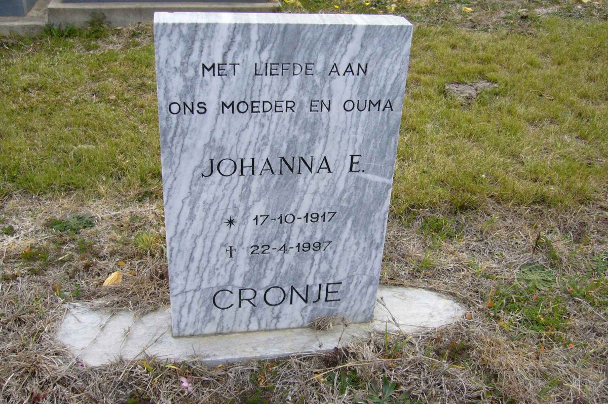 CRONJE Johanna E. 1917-1997