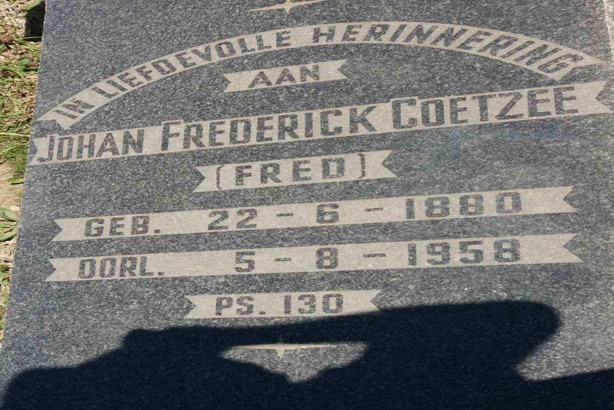 COETZEE Johan Frederick 1880-1958