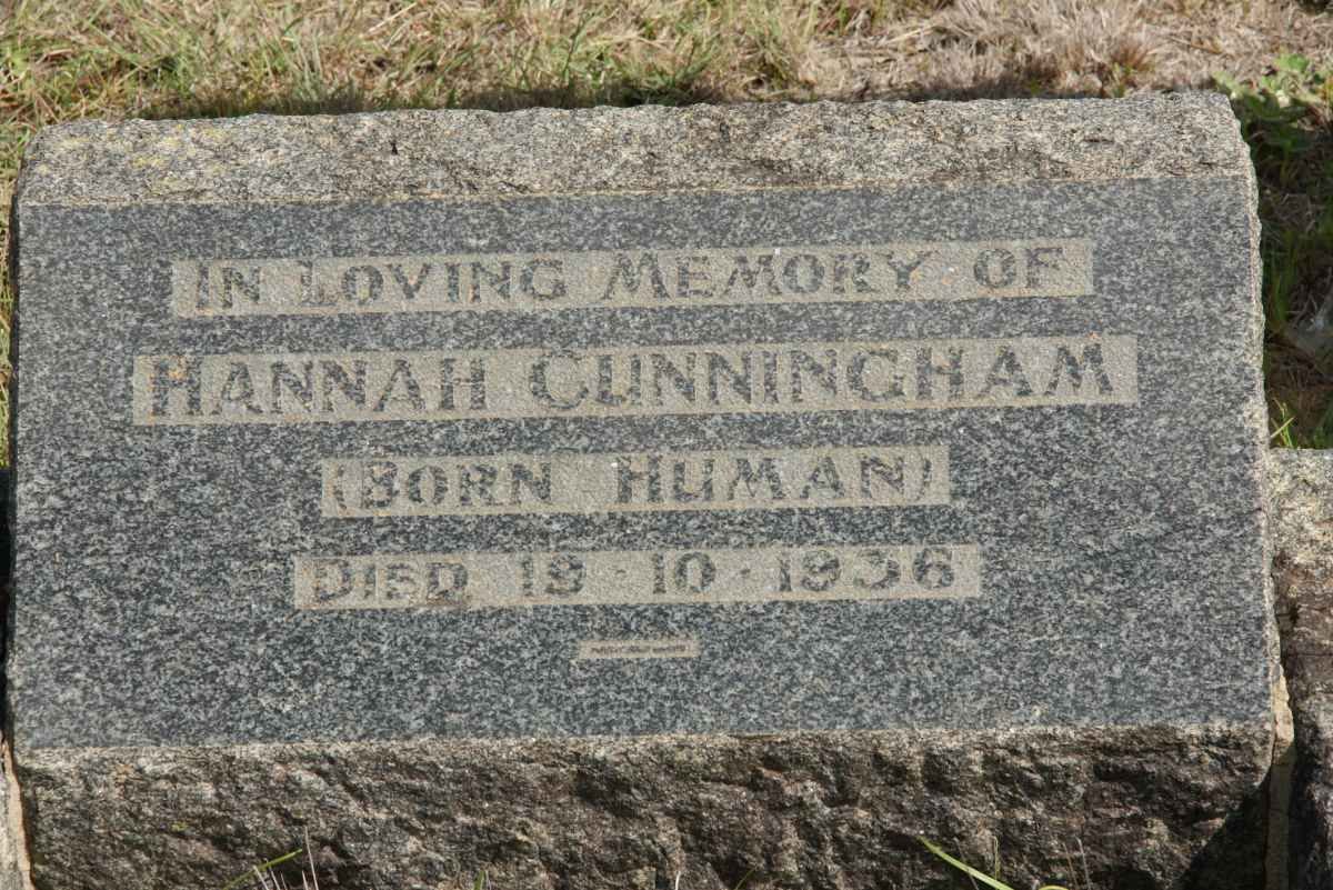 CUNNINGHAM Hannah nee HUMAN -1936