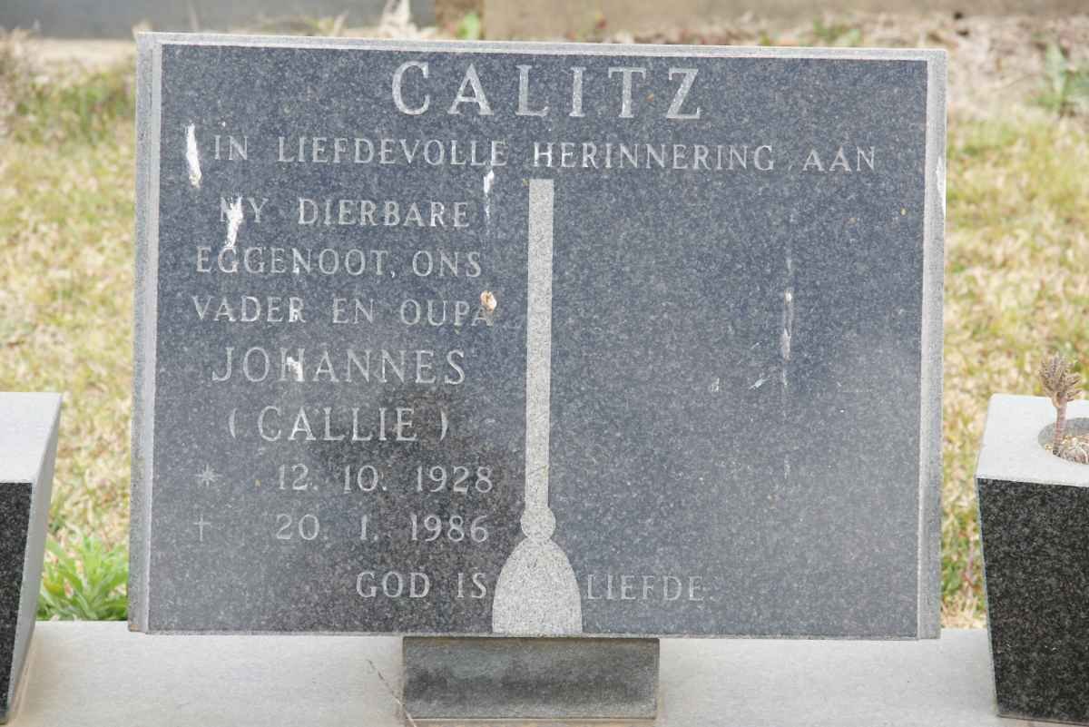 CALITZ Johannes 1928-1986