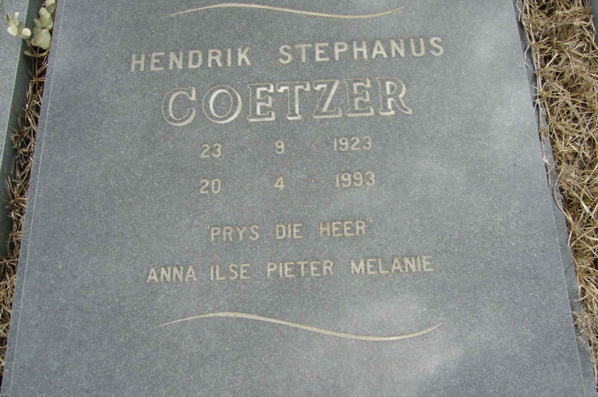 COETZER Hendrik Stephanus 1923-1993