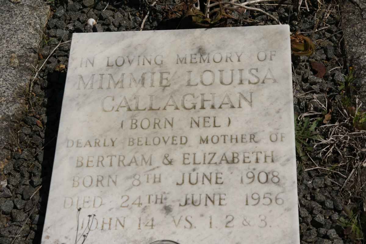 CALLAGHAN Mimmie Louisa nee NEL 1908-1956