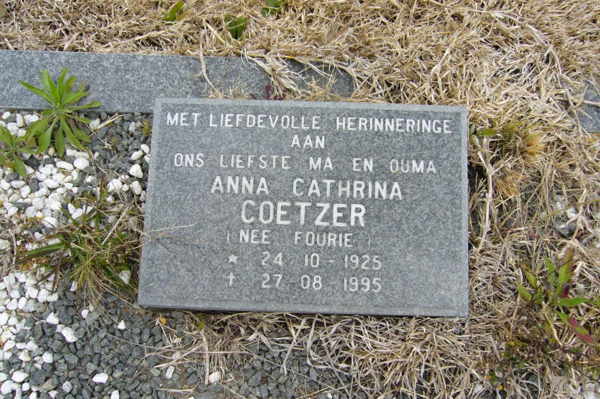 COETZER Anna Cathrina nee FOURIE 1925-1995