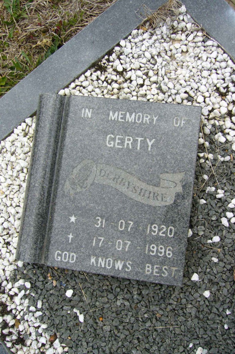 DERBYSHIRE Gerty 1920-1996