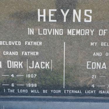 HEYNS Jan Dirk 1907-1998 &amp; Edna Iris 1912-1969