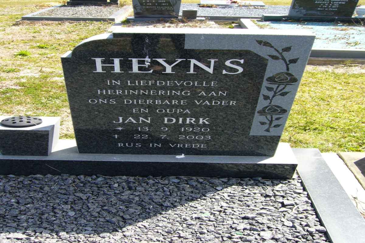 HEYNS Jan Dirk 1920-2003
