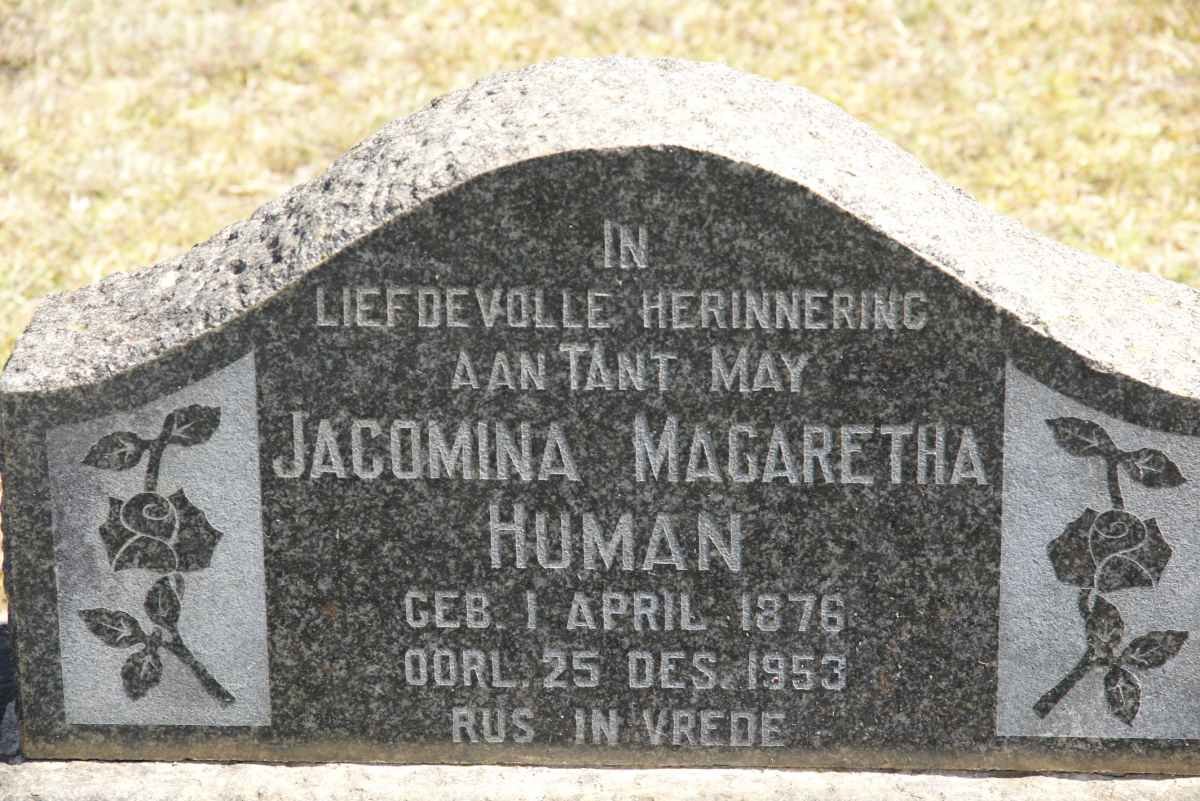 HUMAN Jacomina Magaretha 1876-1953