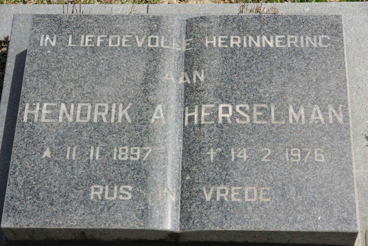HERSELMAN Hendrik A. 1897-1976