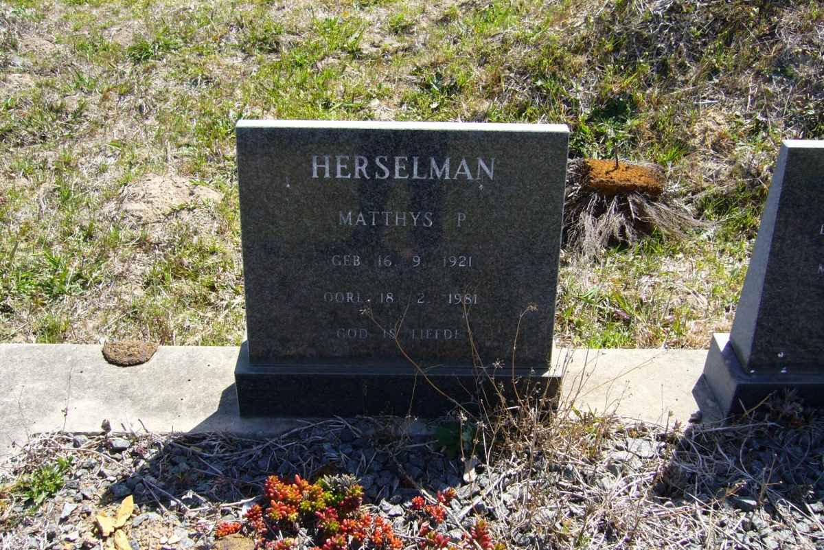 HERSELMAN Matthys P. 1921-1981 &amp; Esther 1908-1978